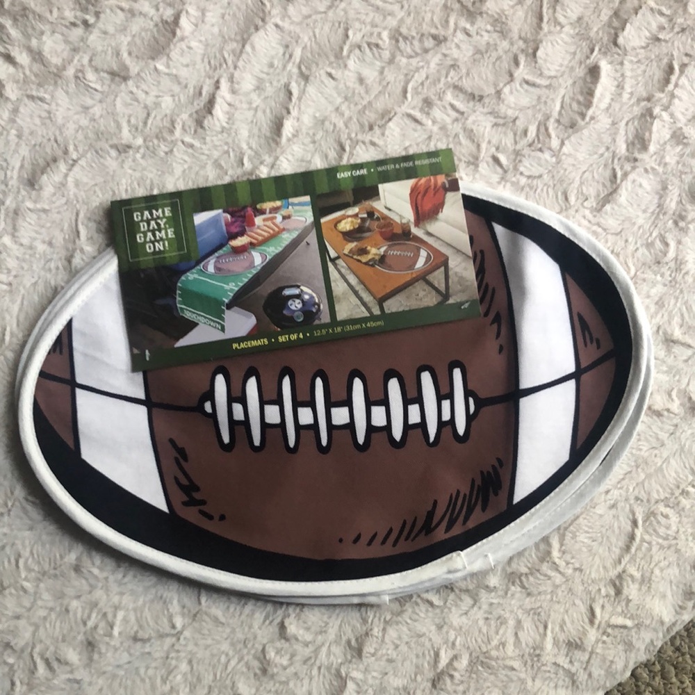 Football Shaped Placemats Set